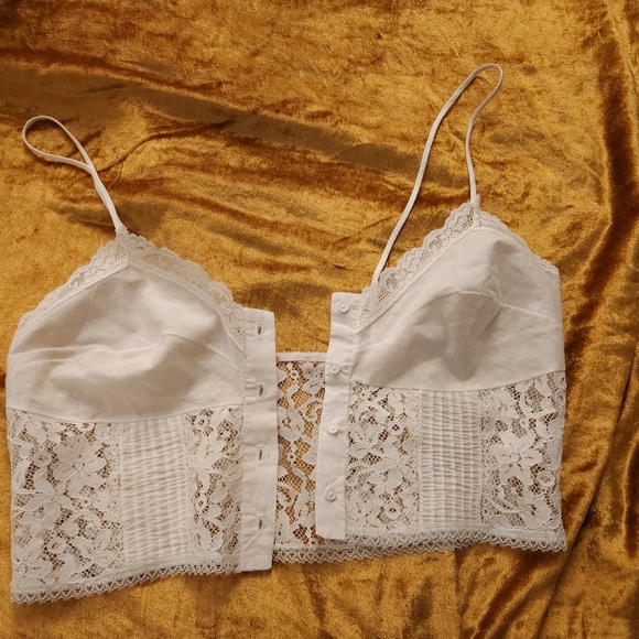 Kayser 1970's Cotton Lace Bralette Crop/Brami - Picture 7 of 16